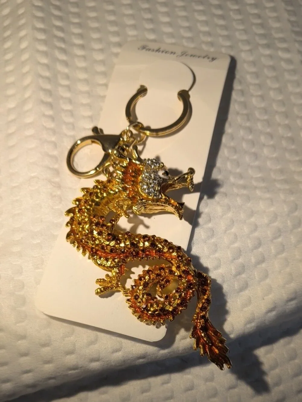 Gold Dragon Keychain Charm - Fashion Jewelry 6
